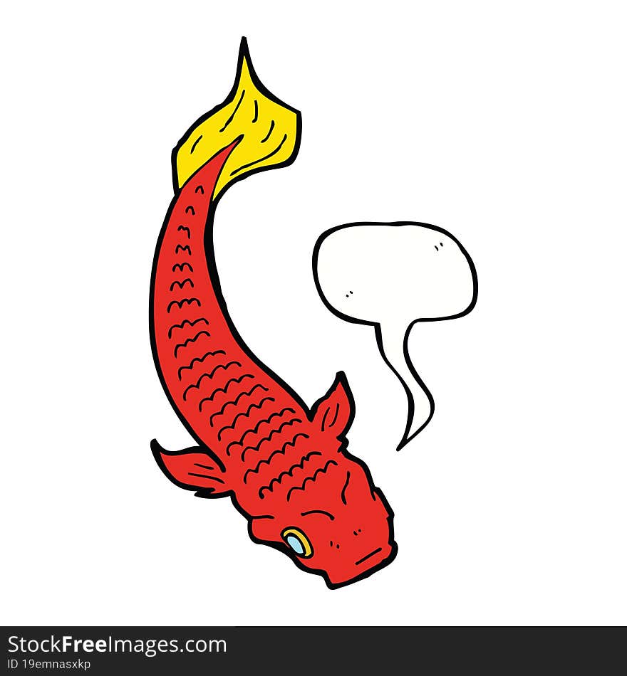 Cartoon Fish With Speech Bubble