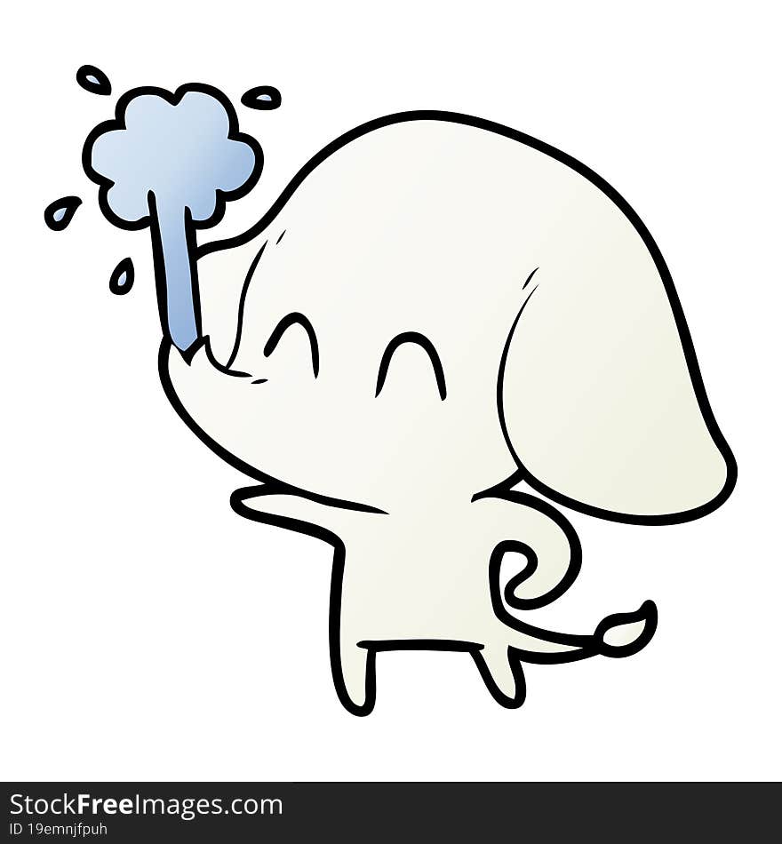 cute cartoon elephant spouting water. cute cartoon elephant spouting water