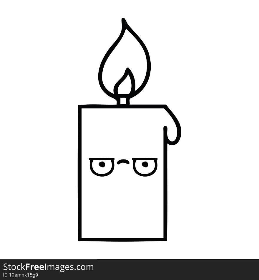 line drawing cartoon lit candle