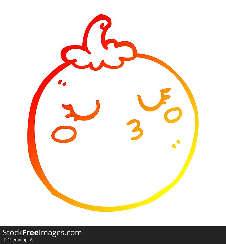 warm gradient line drawing cartoon tomato