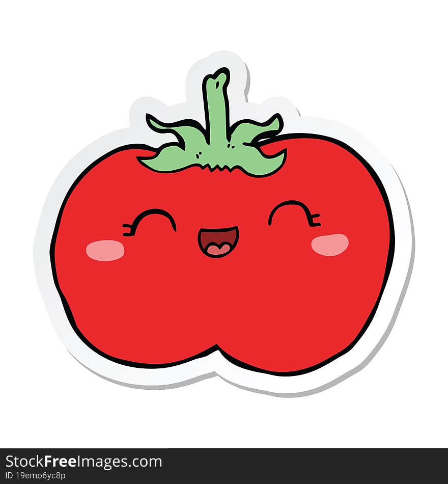 sticker of a cartoon tomato