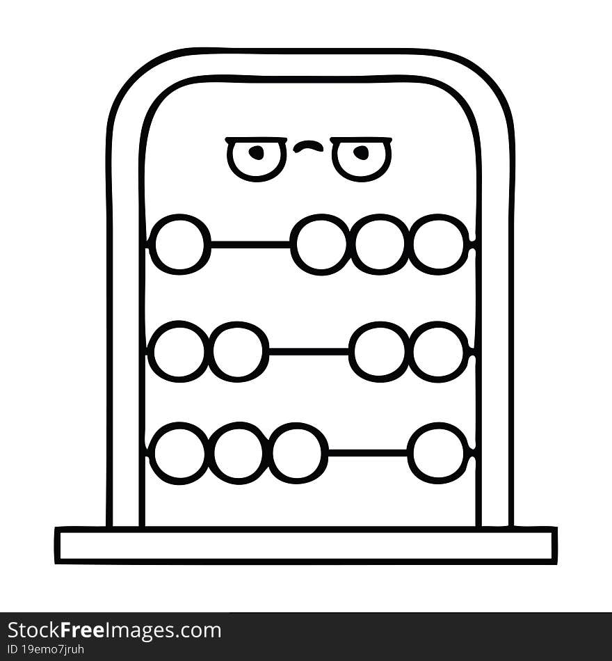 line drawing cartoon of a abacus. line drawing cartoon of a abacus