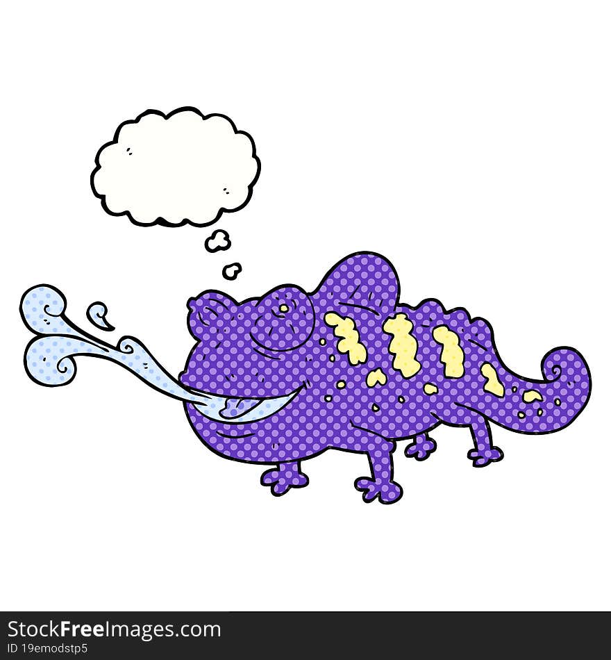 thought bubble cartoon chameleon