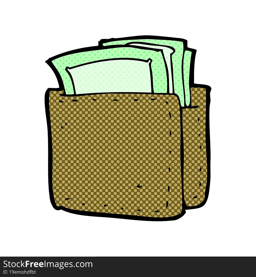 cartoon wallet full of cash