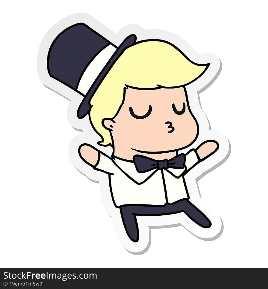 sticker cartoon of kawaii cute prom boy