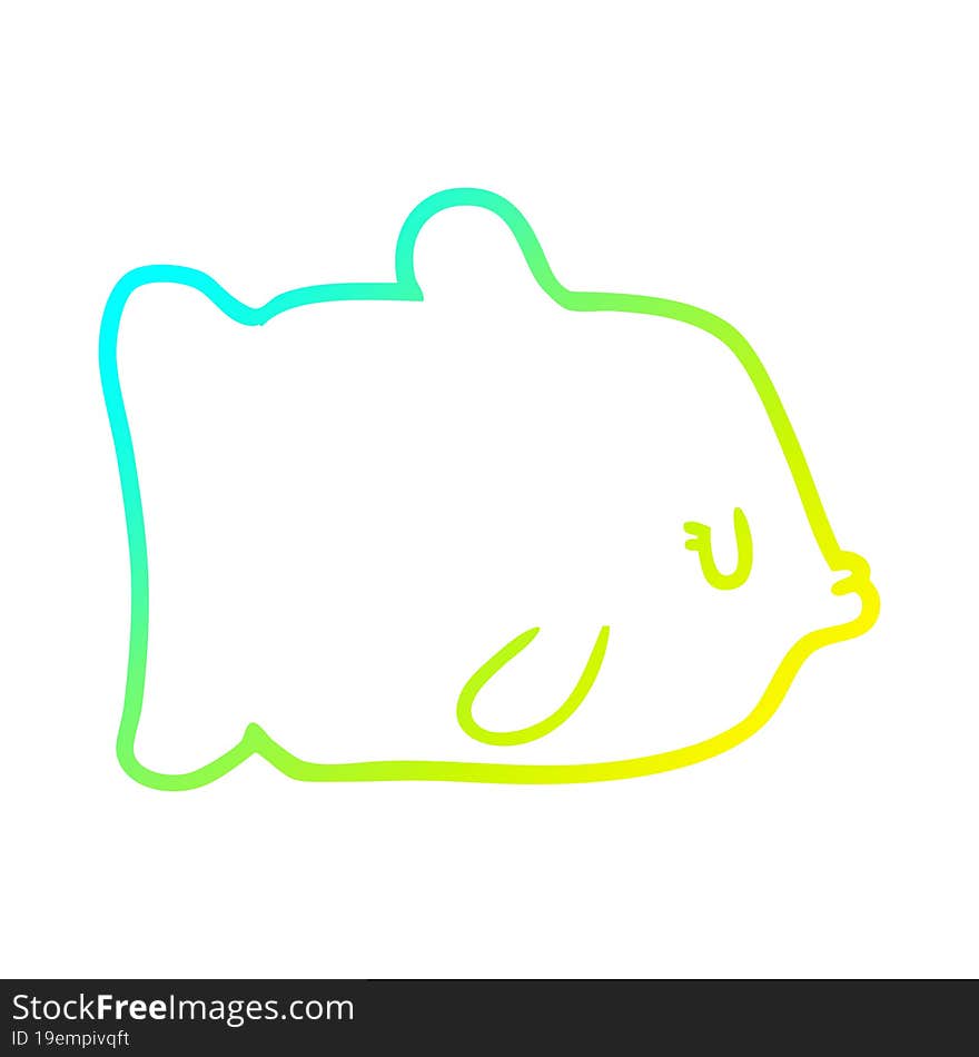 cold gradient line drawing cartoon fish