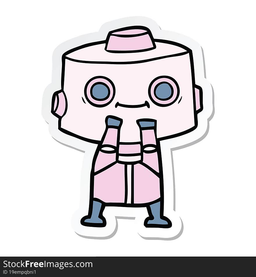 sticker of a cartoon robot