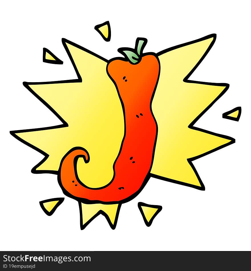 vector gradient illustration cartoon red hot chili