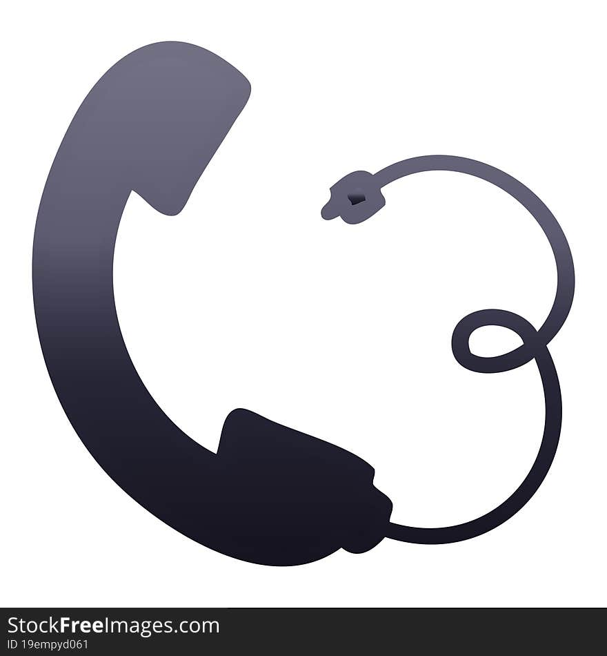 Gradient Shaded Cartoon Telephone Receiver