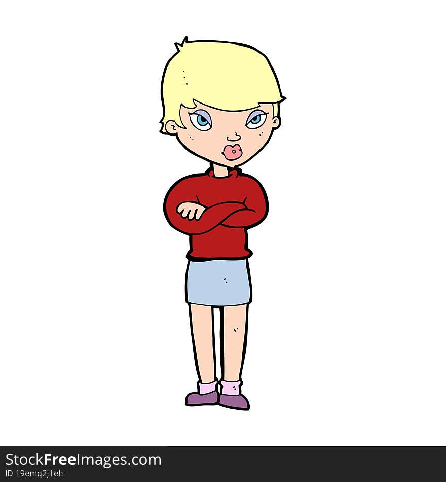 cartoon annoyed woman