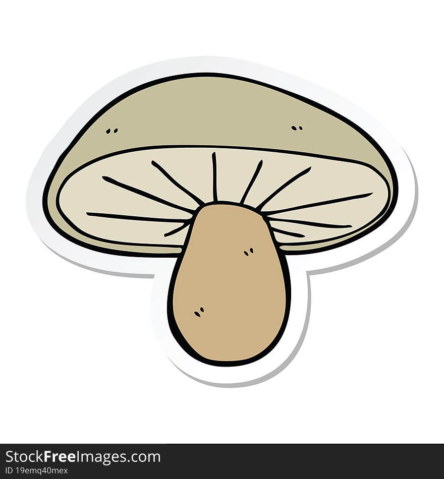 sticker of a cartoon mushroom