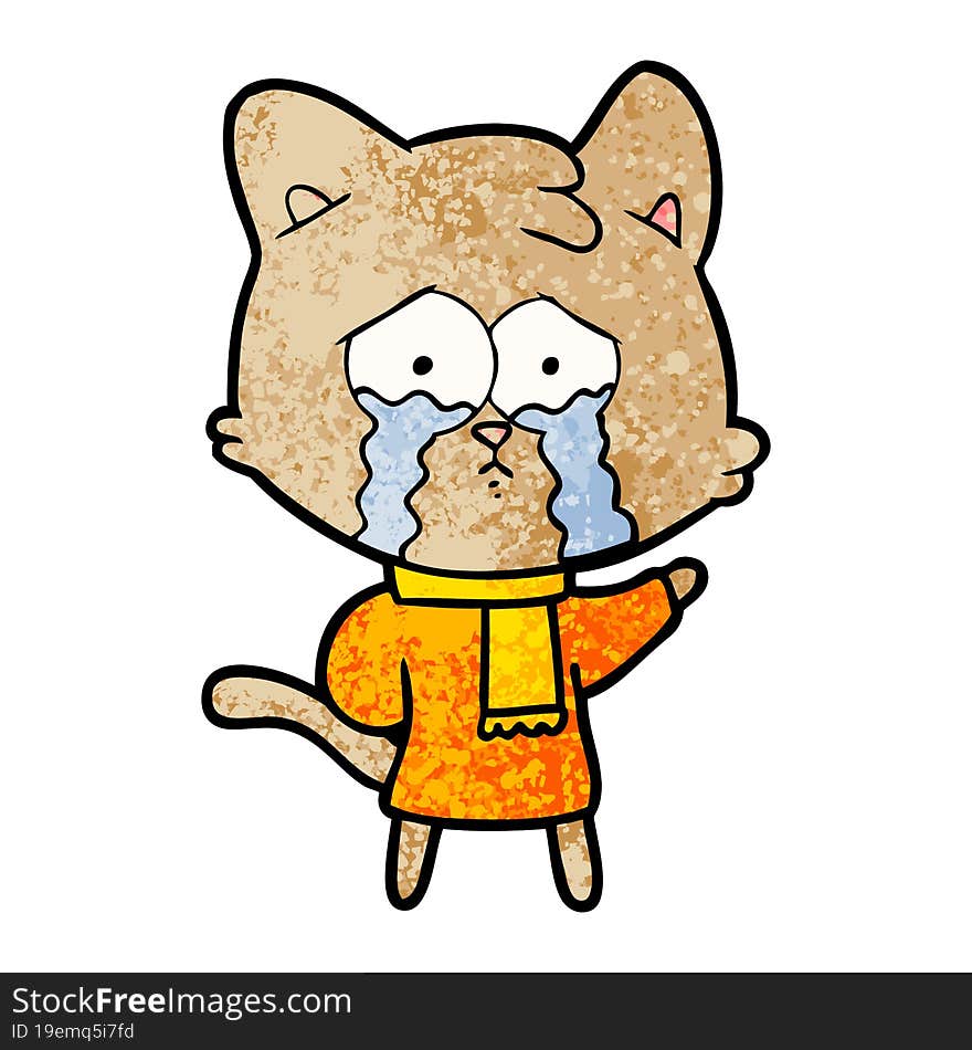 cartoon crying cat. cartoon crying cat