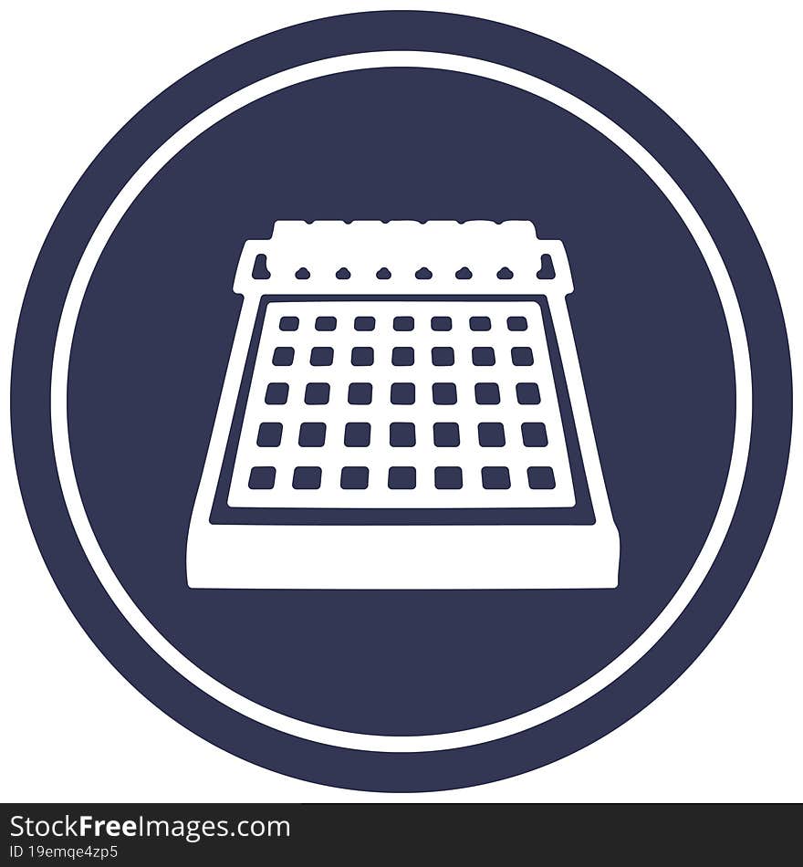 Monthly Calendar Circular Icon