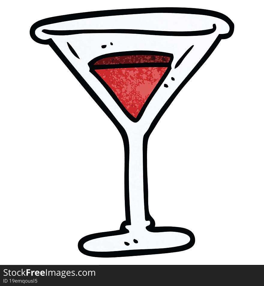 cartoon doodle red cocktail