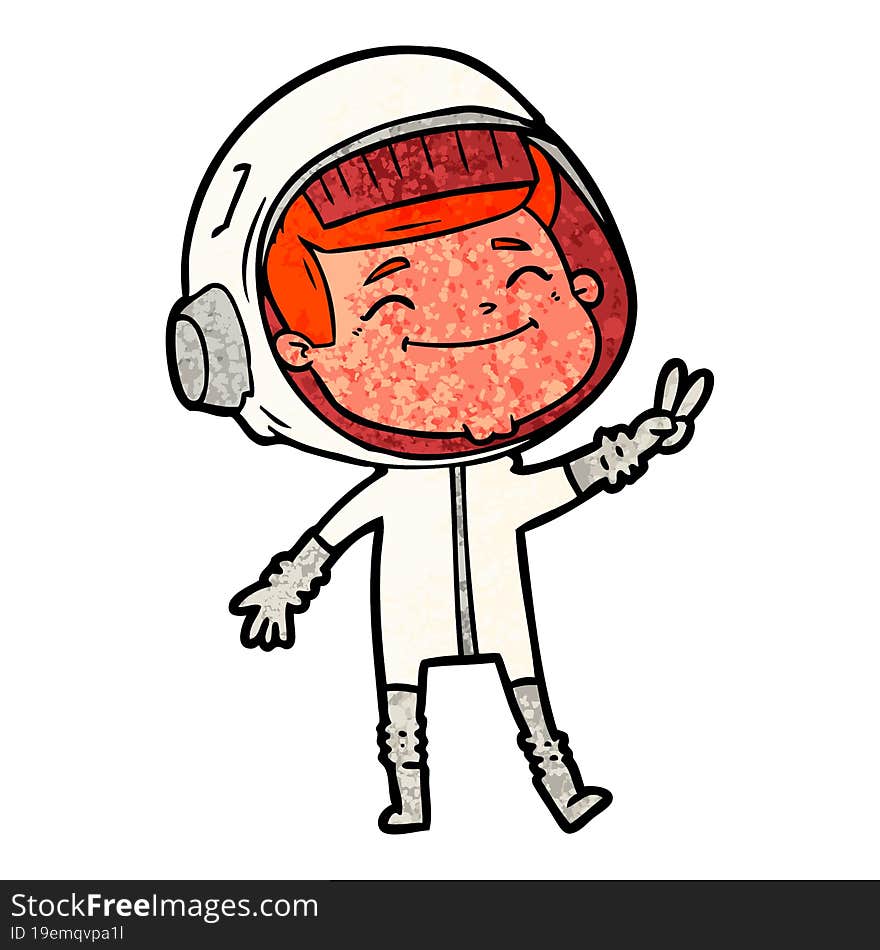 happy cartoon astronaut. happy cartoon astronaut