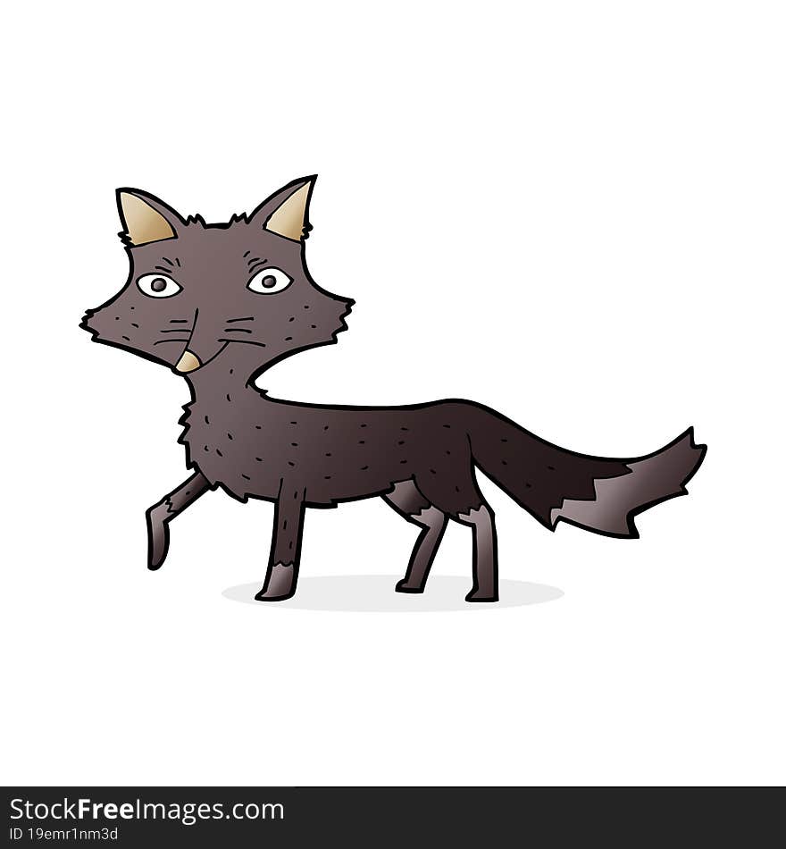 cartoon little wolf