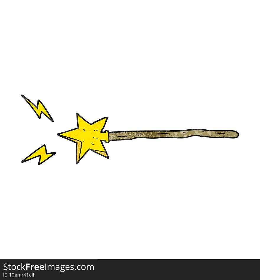 textured cartoon magic wand