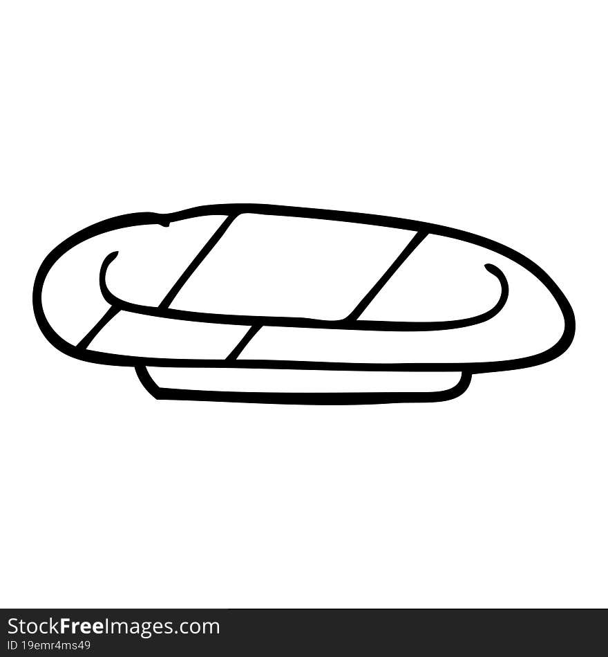 line drawing cartoon striped plate