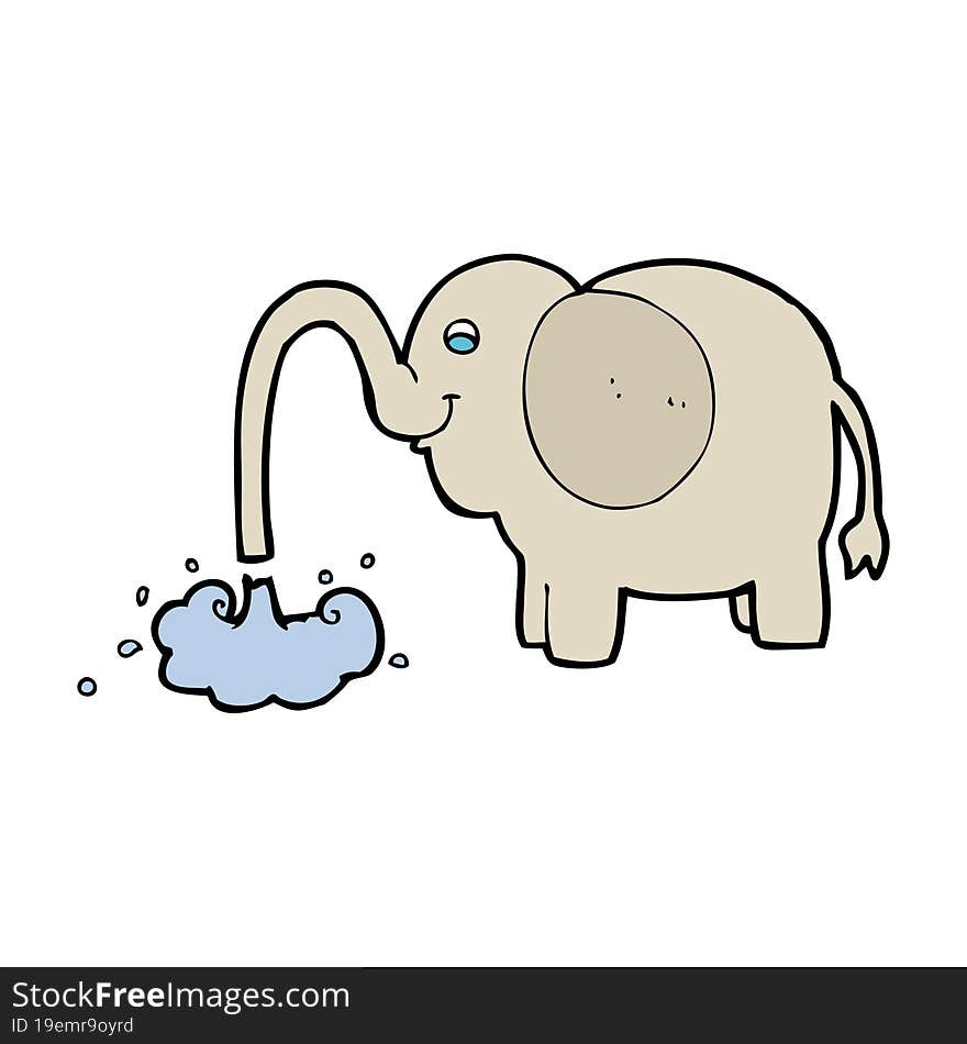 cartoon elephant squirting water