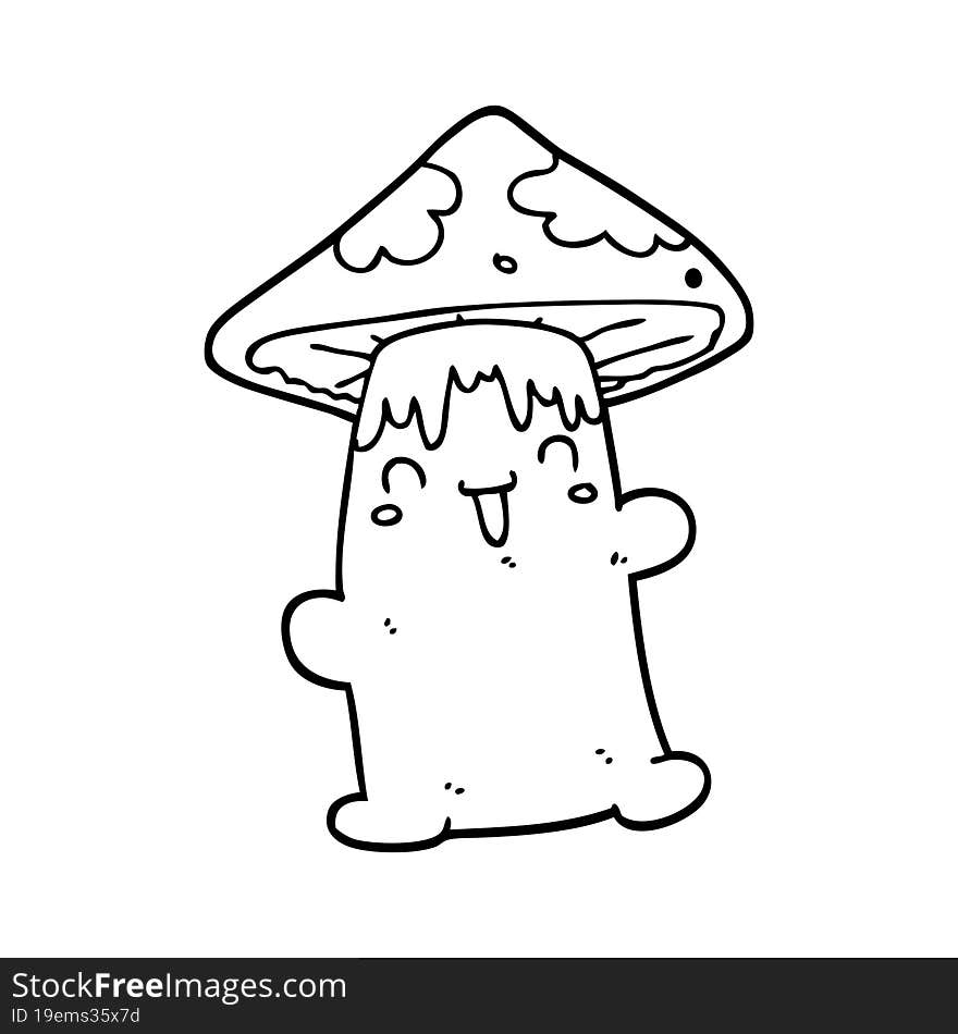 Cartoon Mushroom Character