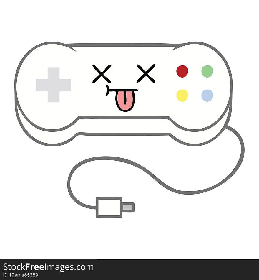 Flat Color Retro Cartoon Game Controller