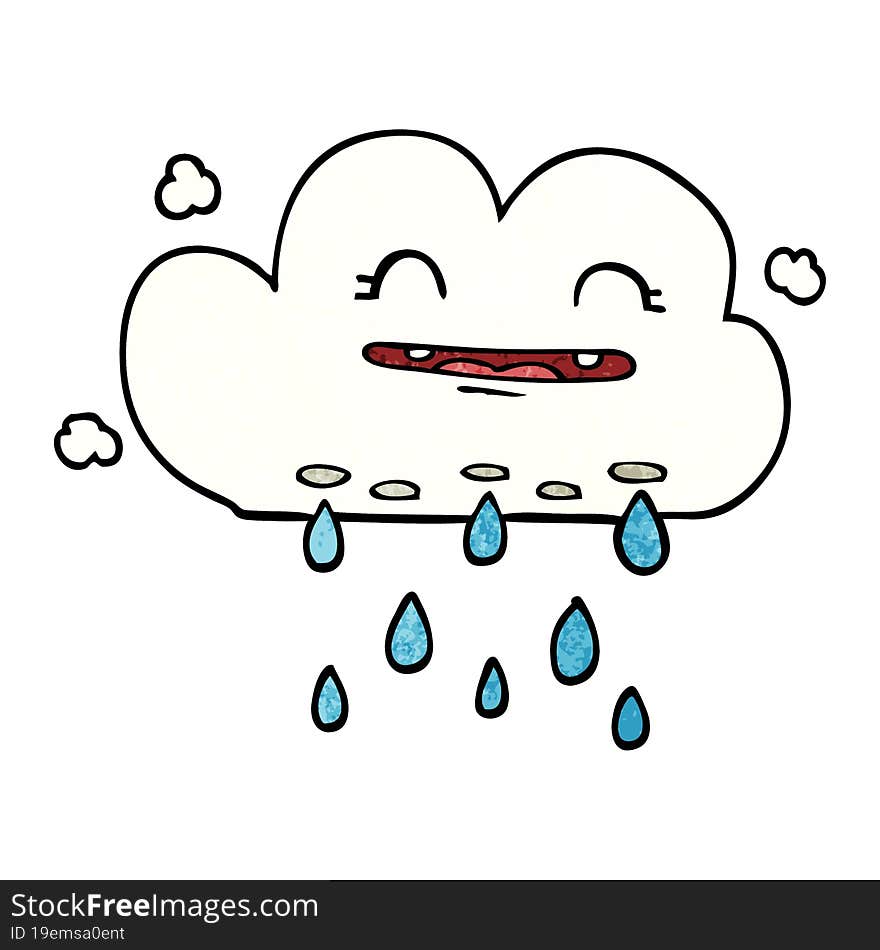 Cartoon Doodle Rain Cloud