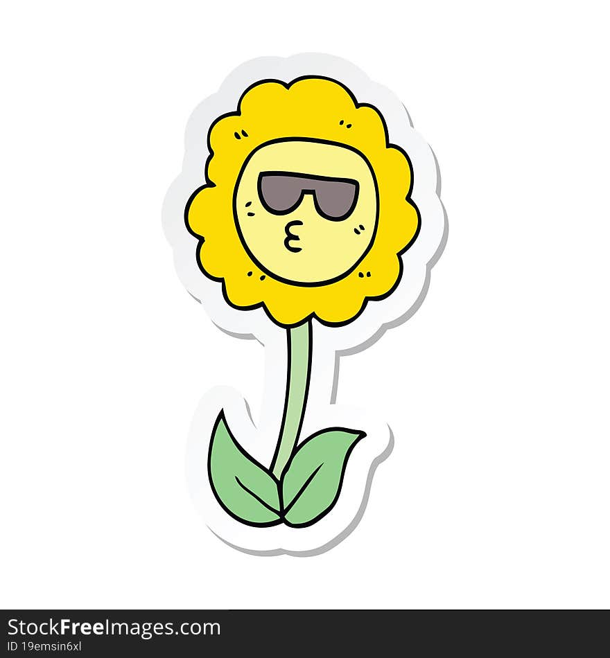 sticker of a cartoon flower