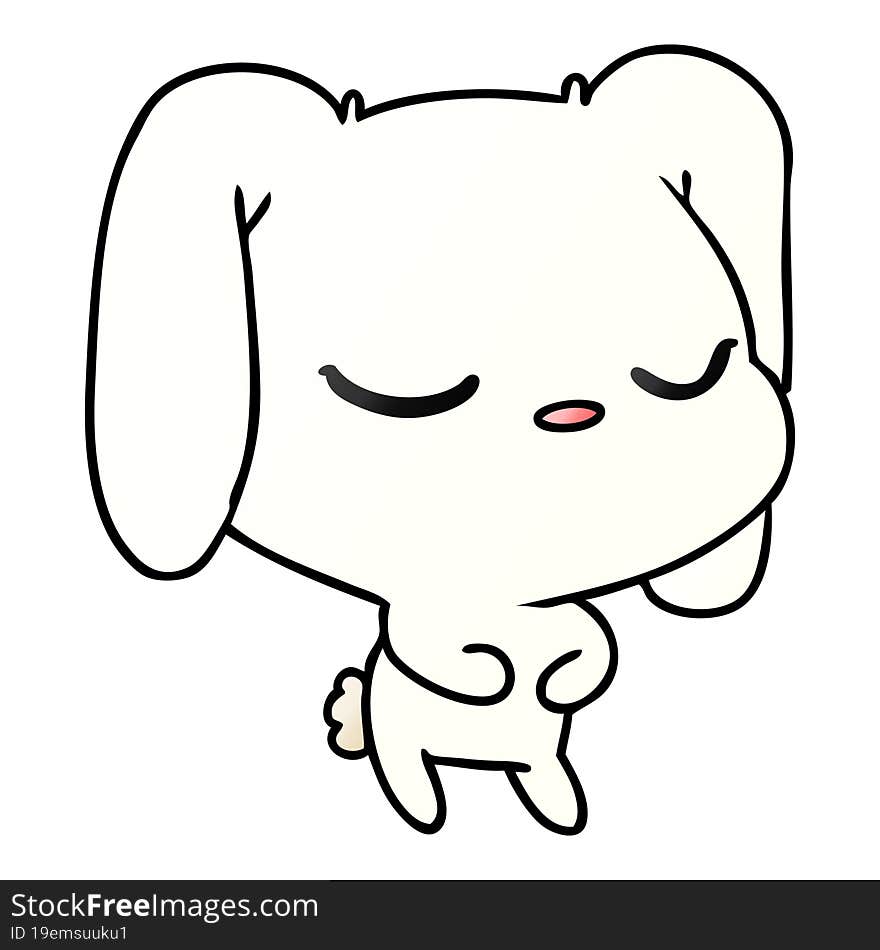 gradient cartoon of cute kawaii bunny