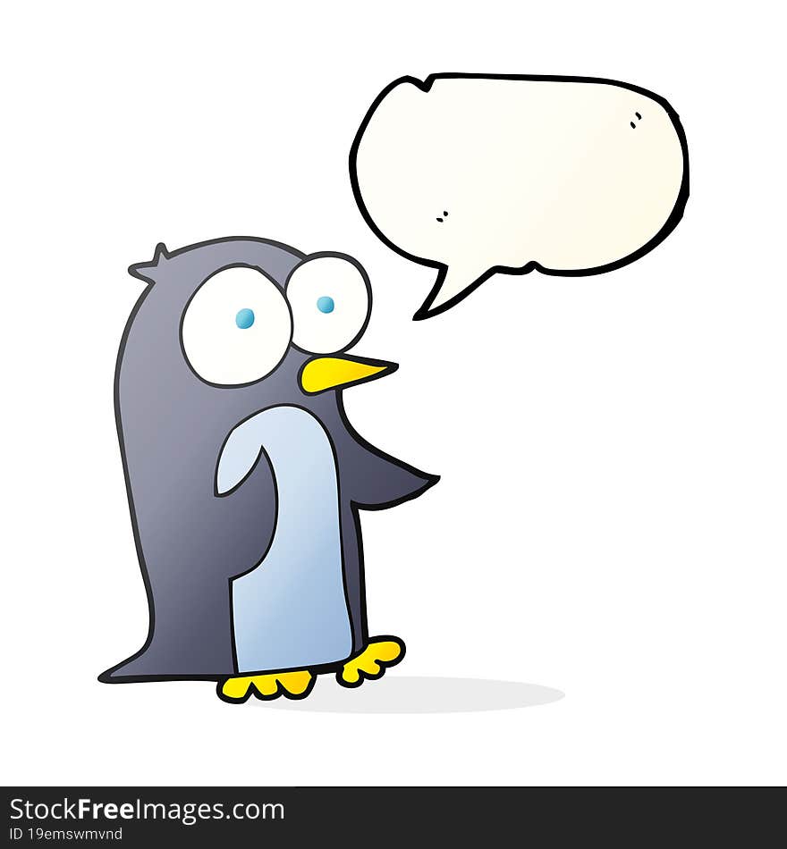 Speech Bubble Cartoon Penguin