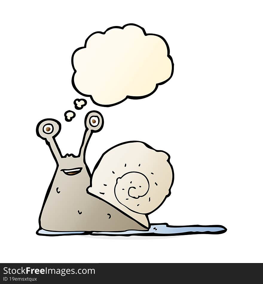 cartoon snail with thought bubble