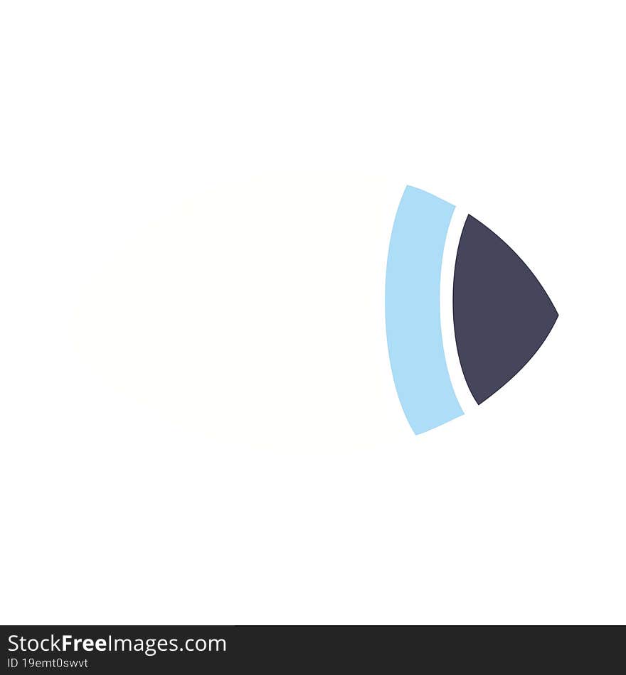 flat color retro cartoon eye looking to one side