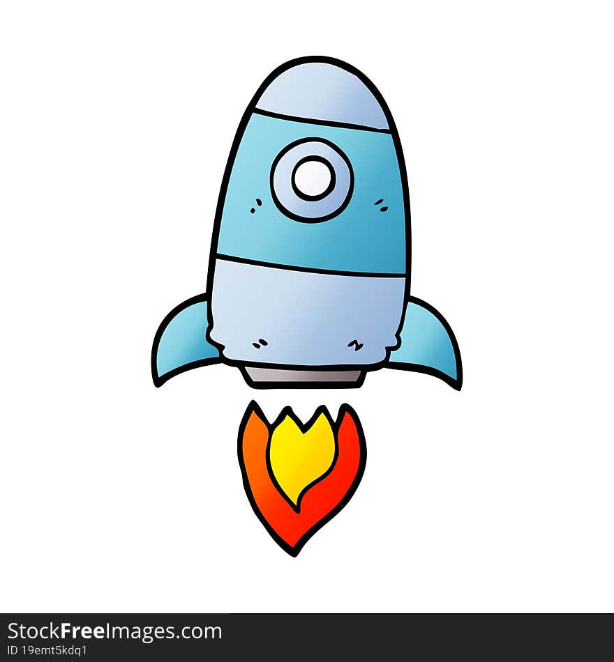 cartoon doodle space rocket