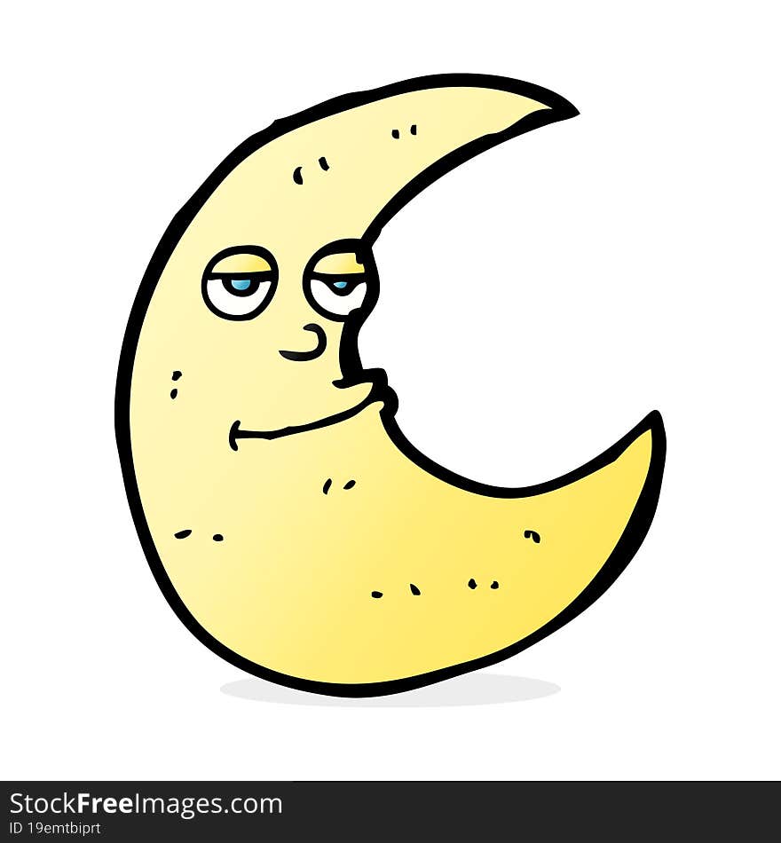 happy cartoon moon