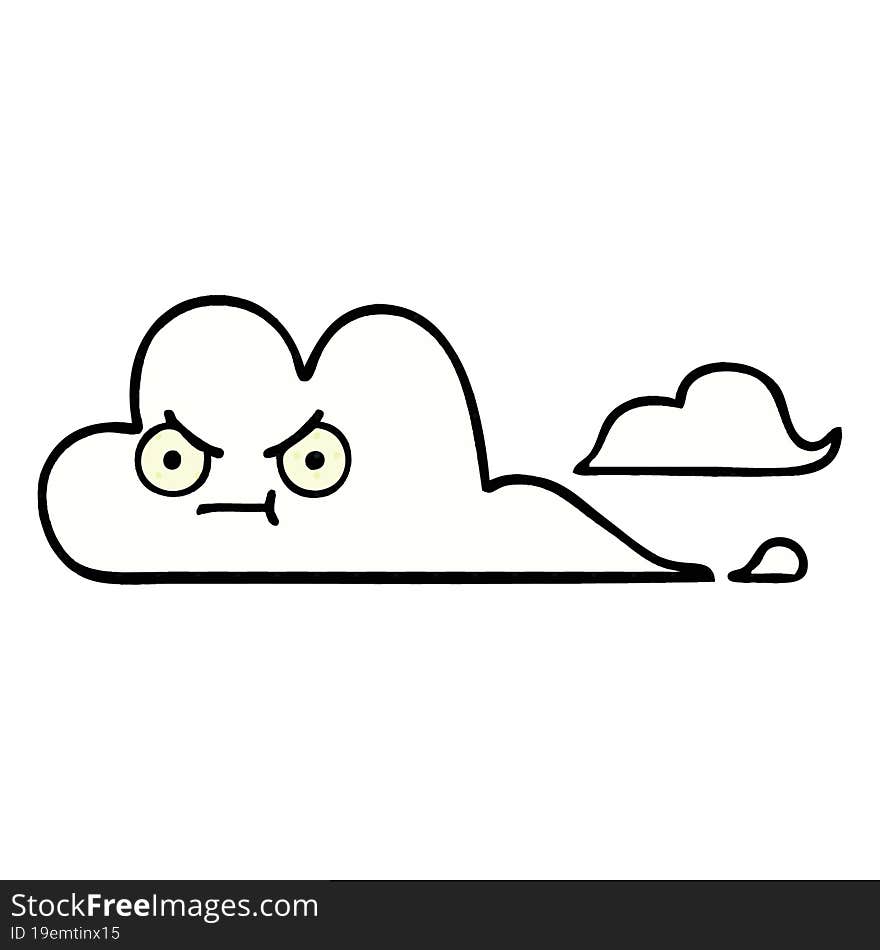 Comic Book Style Cartoon White Cloud