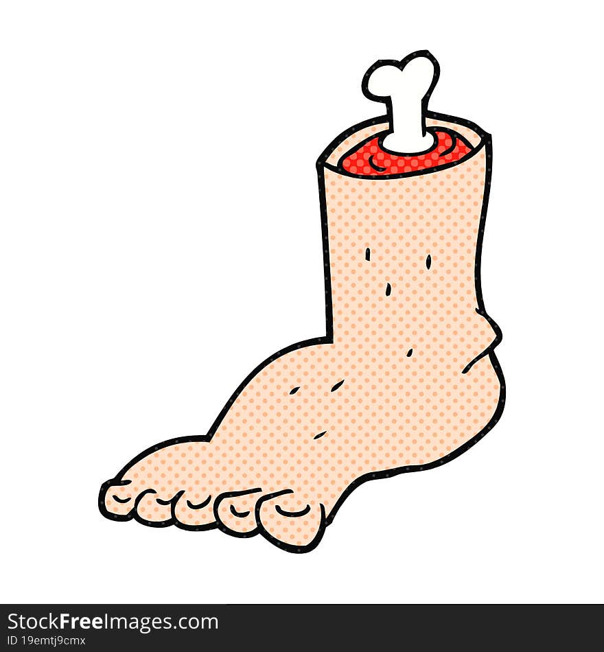 cartoon severed foot