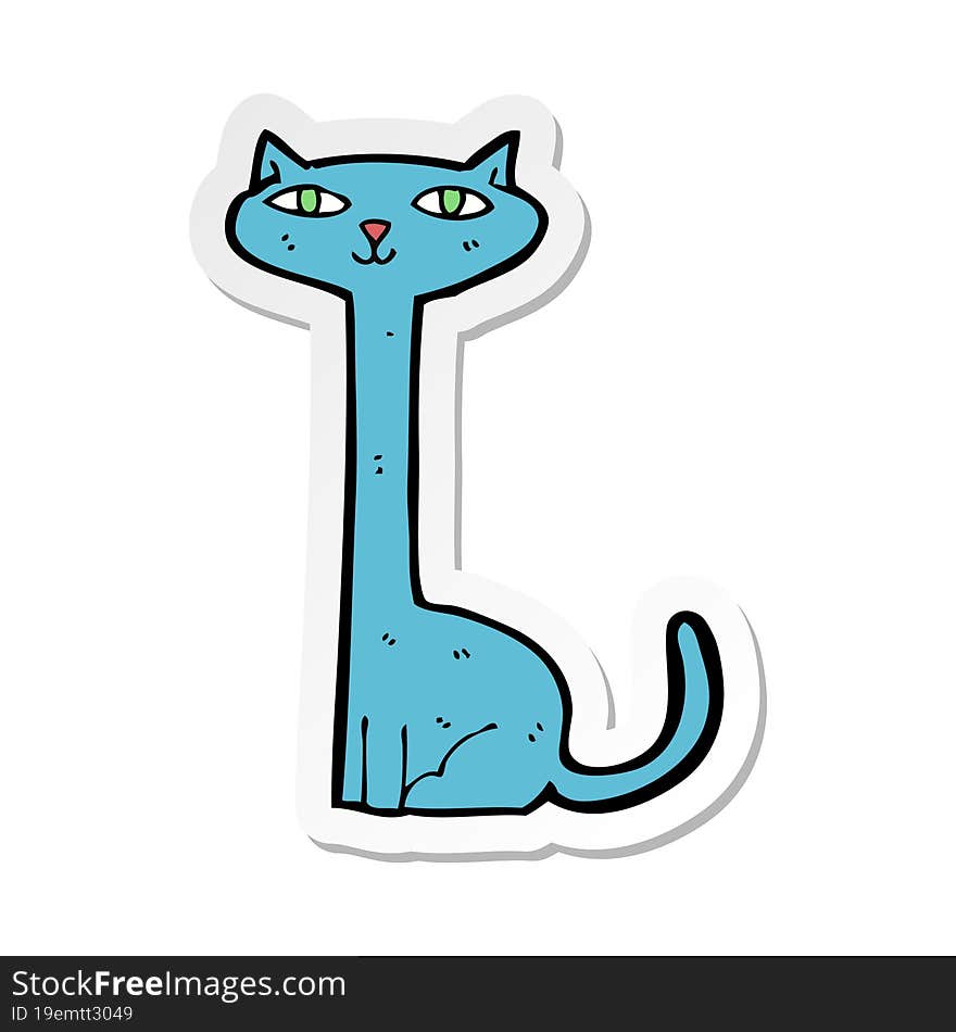 sticker of a cartoon cat