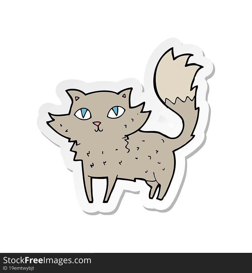 sticker of a cartoon cat