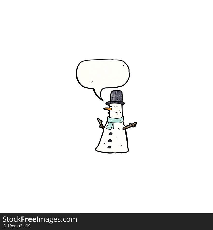 Grumpy Snowman Cartoon