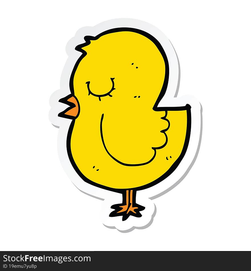 sticker of a cartoon bird