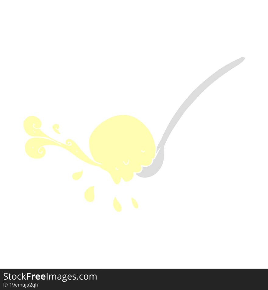 flat color illustration of a cartoon scoop of icecream