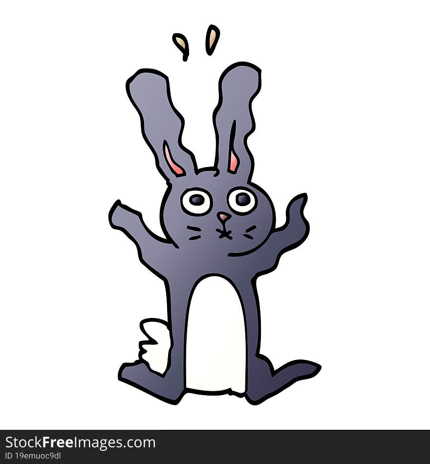 cartoon doodle excited rabbit