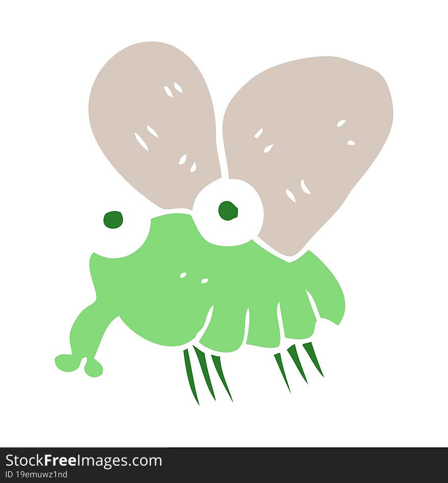 flat color illustration of a cartoon fly