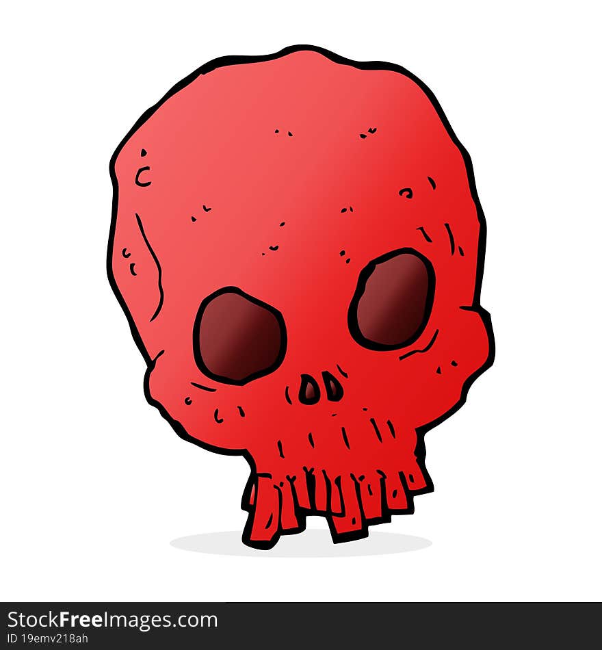 cartoon spooky skull