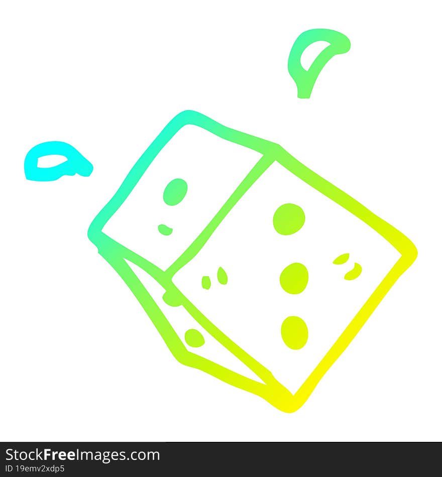 cold gradient line drawing cartoon rolling dice