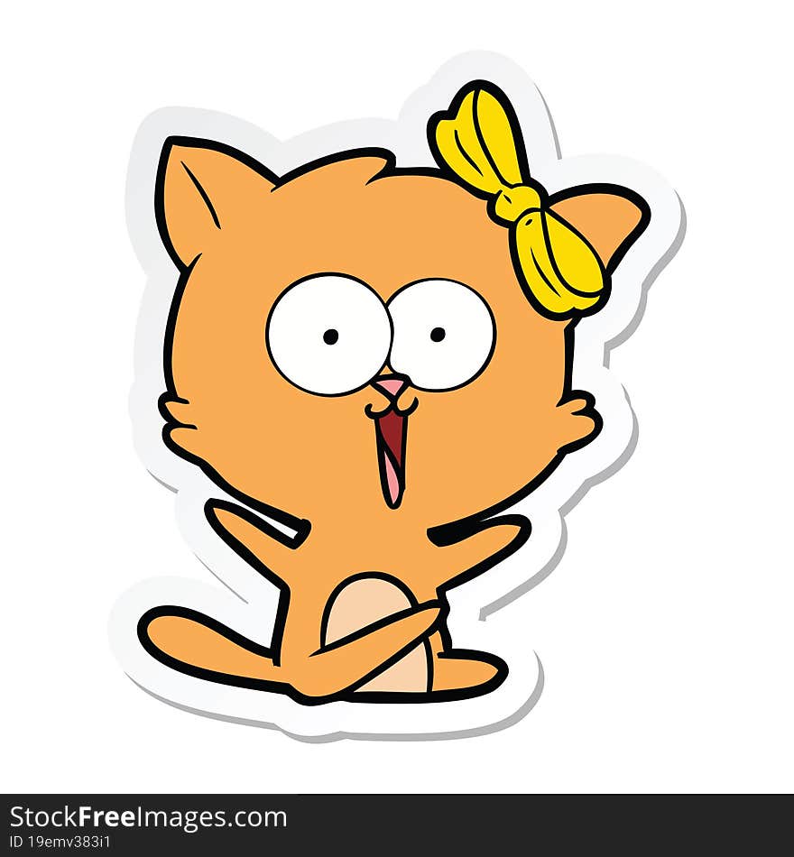 Sticker Of A Cartoon Cat