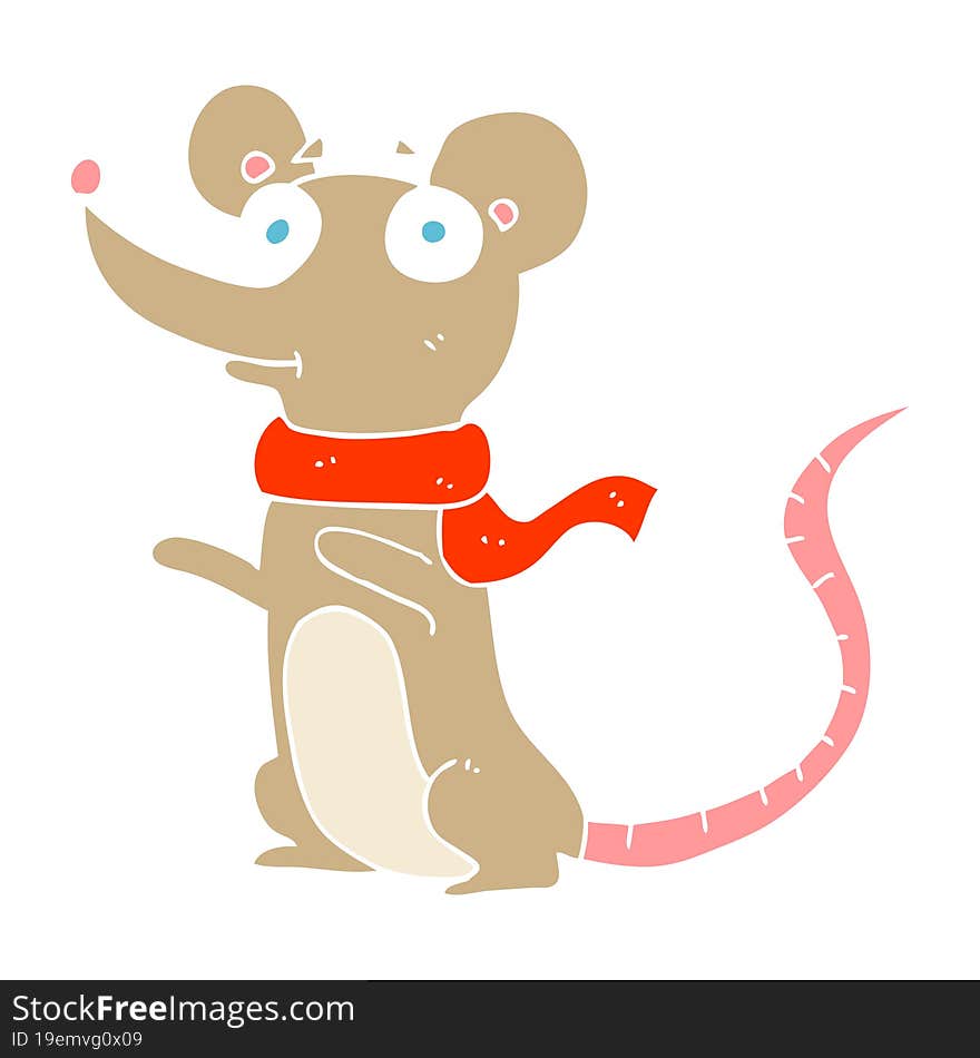 flat color illustration of a cartoon mouse