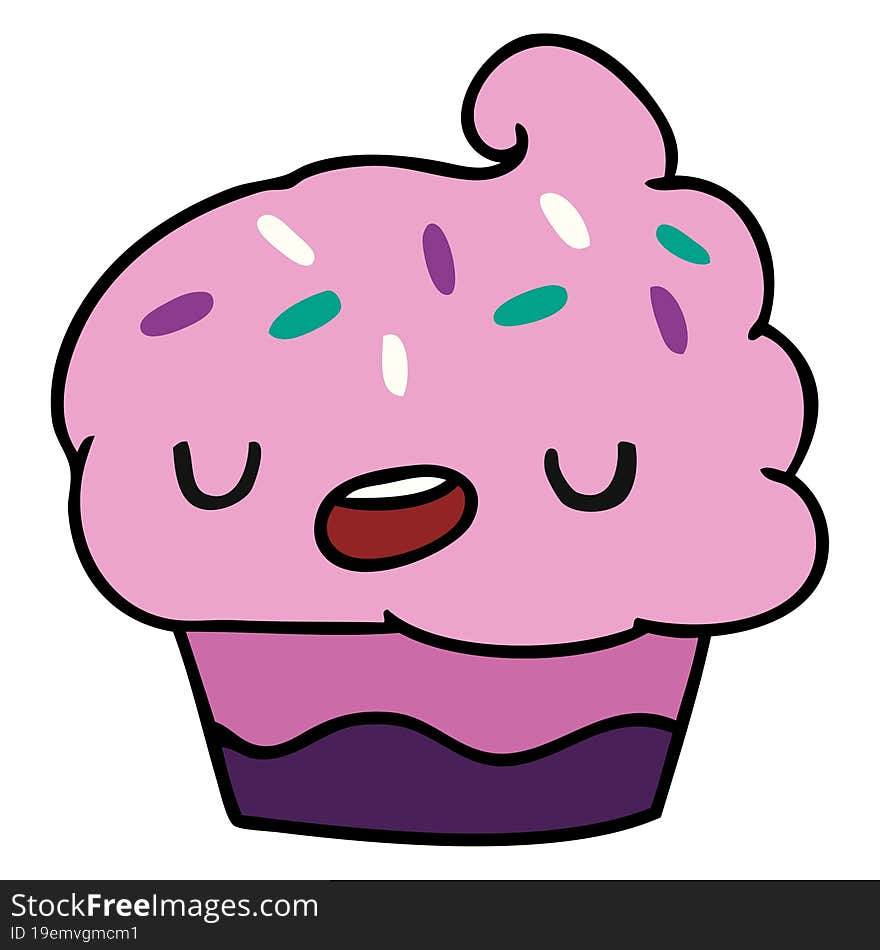 cartoon kawaii of a cute cupcake