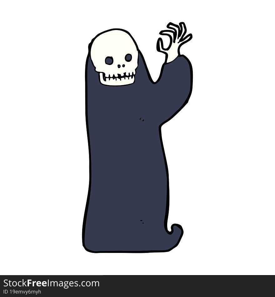 cartoon waving halloween ghoul