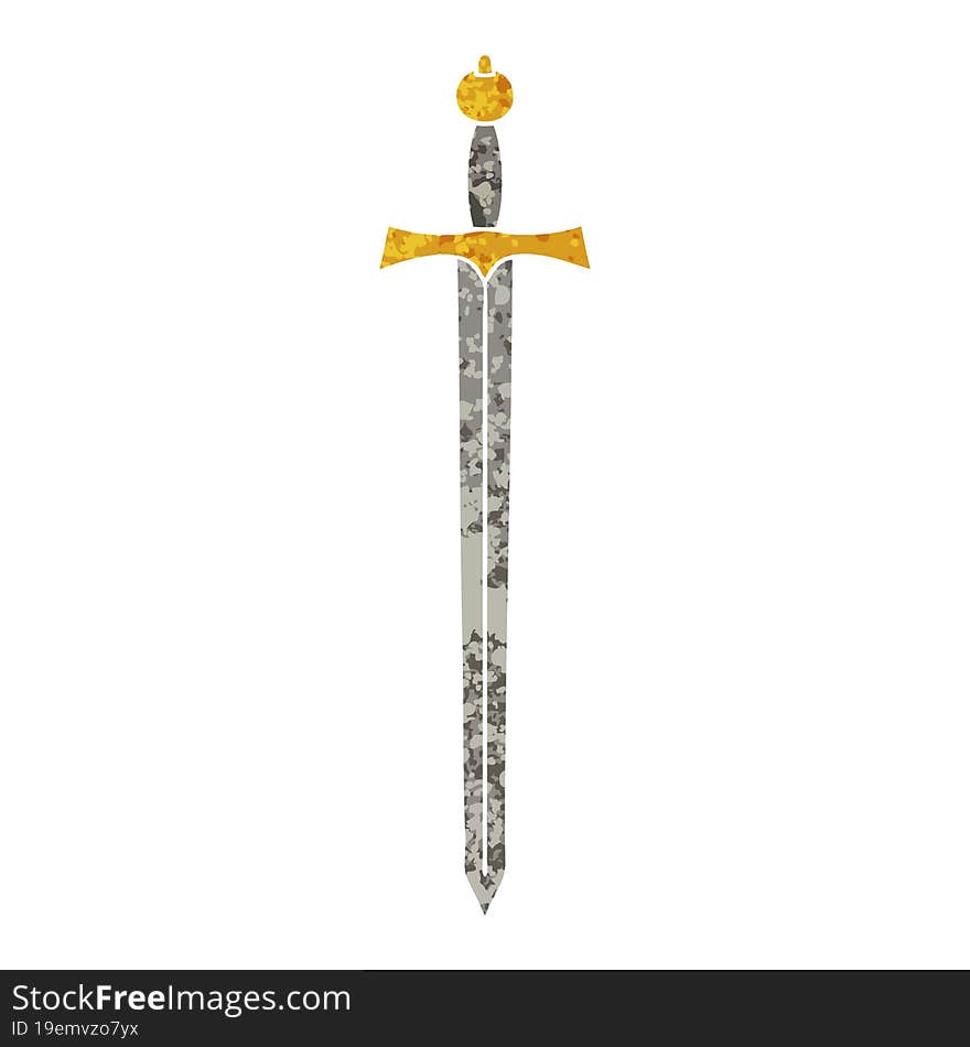 quirky retro illustration style cartoon sword