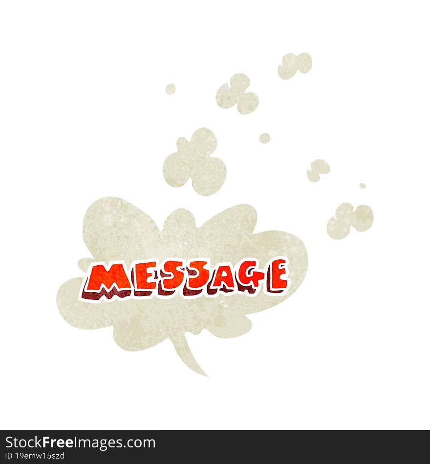 freehand retro cartoon message text